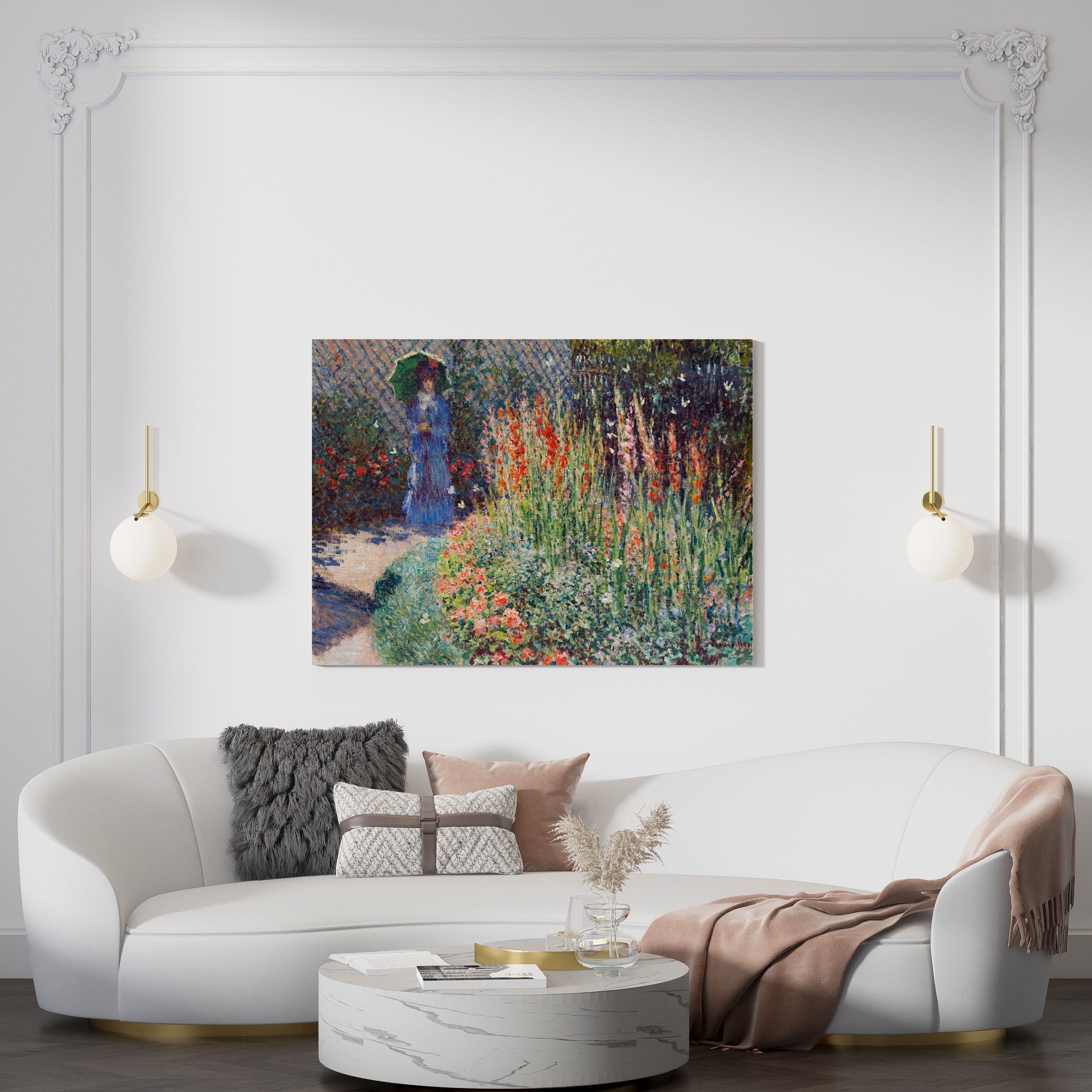 Claude Monet's Rounded Flower Bed // Wall Art Print