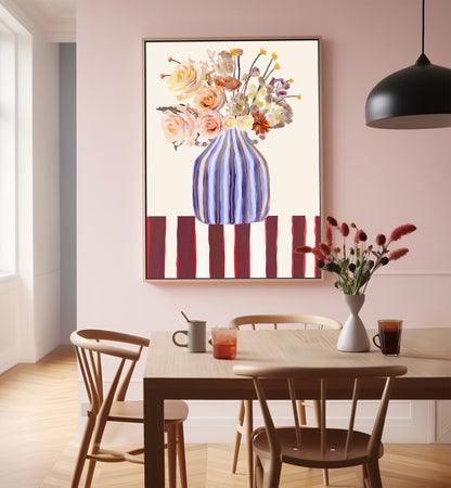 STILL LIFE WITH FLOWERS I , FLORAL FLOWER PAINTINGS