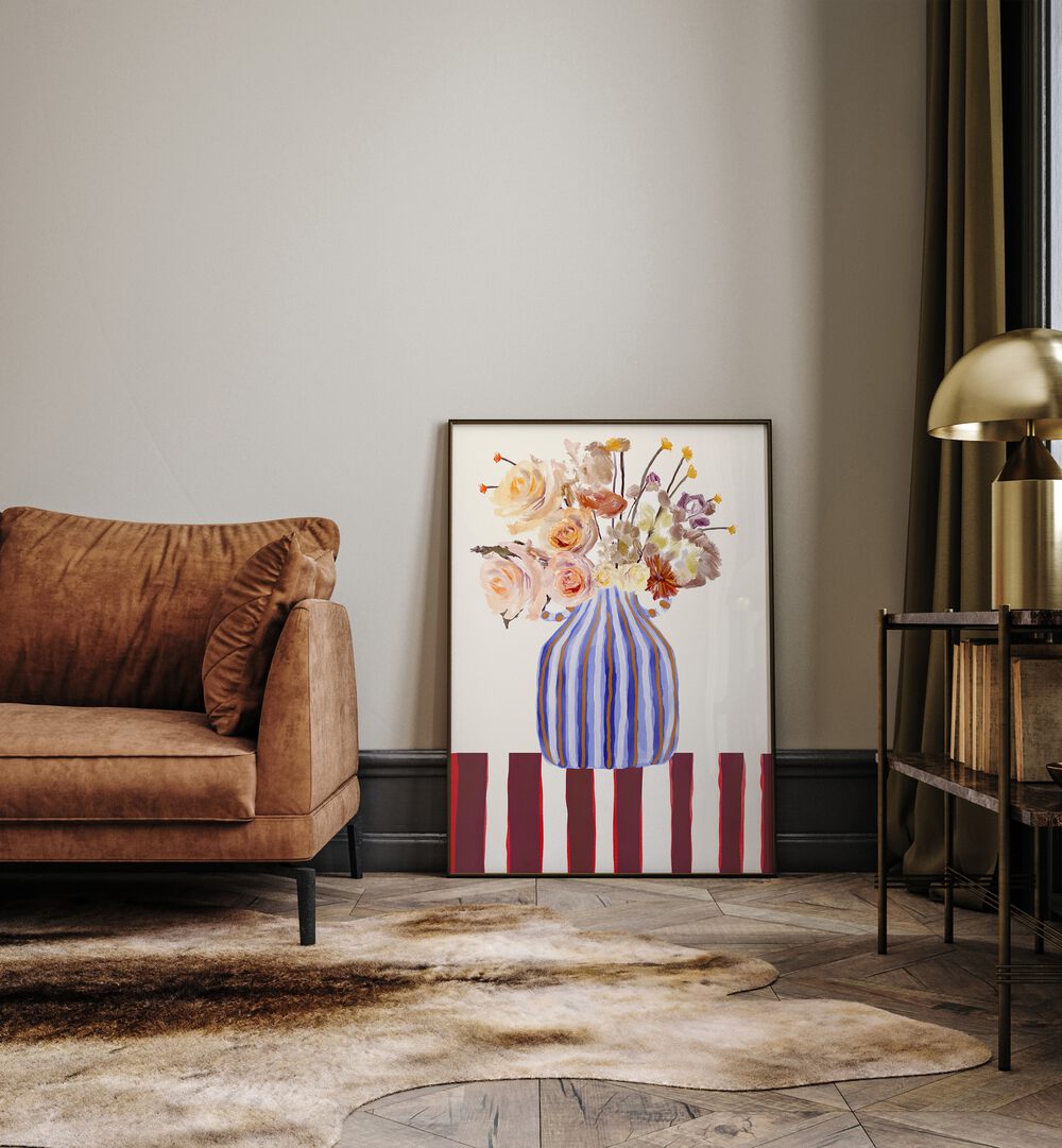 STILL LIFE WITH FLOWERS I , FLORAL FLOWER PAINTINGS