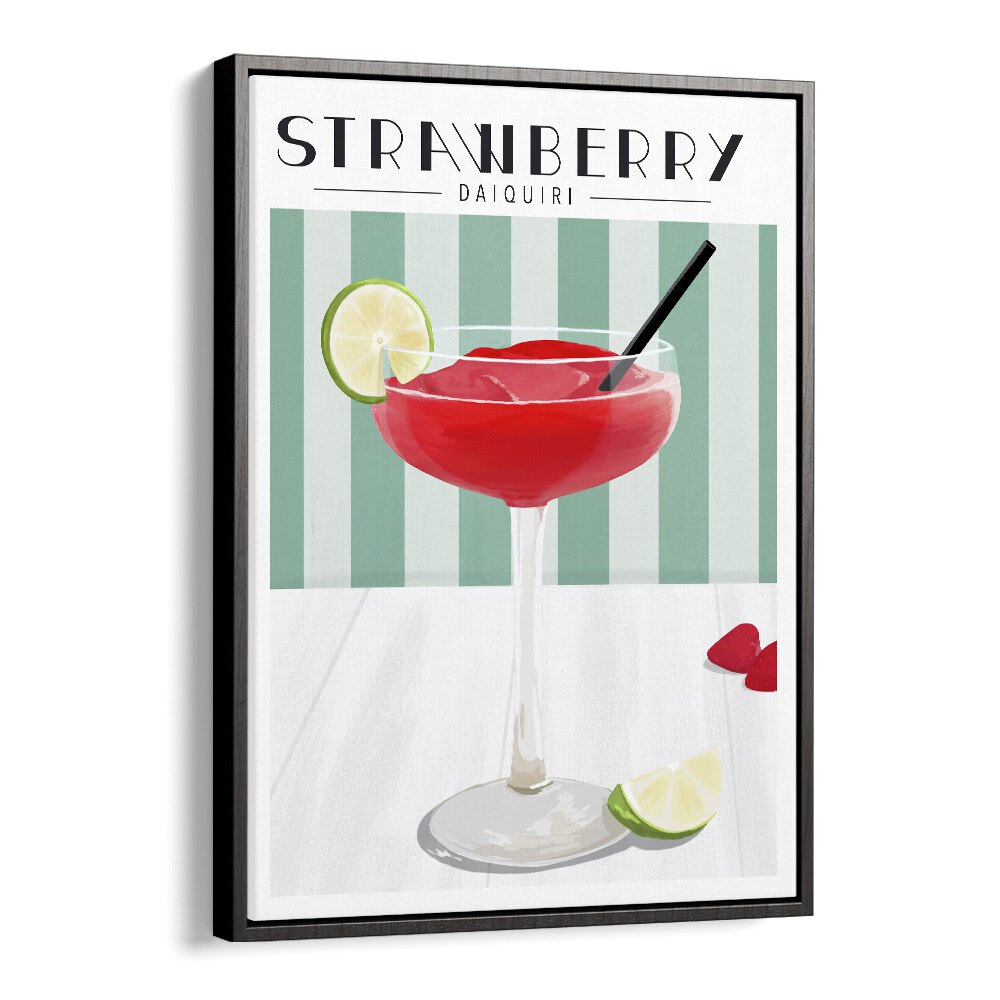 Strawberry Daiquiri, Bar art print adds vibrant color and charm to your café or home décor. Perfect for cocktail lovers!