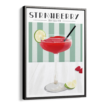 Strawberry Daiquiri, Bar art print adds vibrant color and charm to your café or home décor. Perfect for cocktail lovers!
