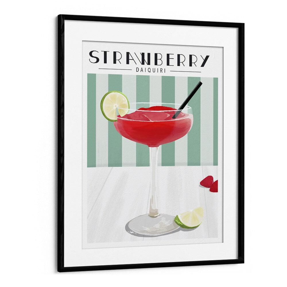 Stylish STRAWBERRY DAIQUIRI, BAR art print adds vibrant color and charm to any cafe or home decor.