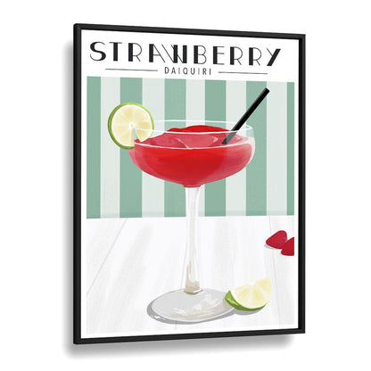 Vibrant STRAWBERRY DAIQUIRI , BAR art print showcasing a refreshing cocktail against a stylish backdrop.