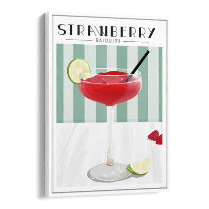 Bright and stylish STRAWBERRY DAIQUIRI, BAR art print, perfect for cafes and cocktail lovers' decor.