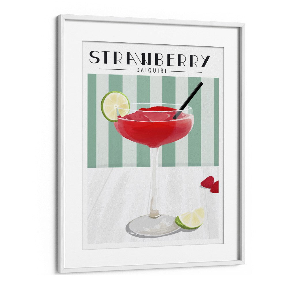 Stylish STRAWBERRY DAIQUIRI , BAR art print brightens any café space with vibrant cocktail imagery.