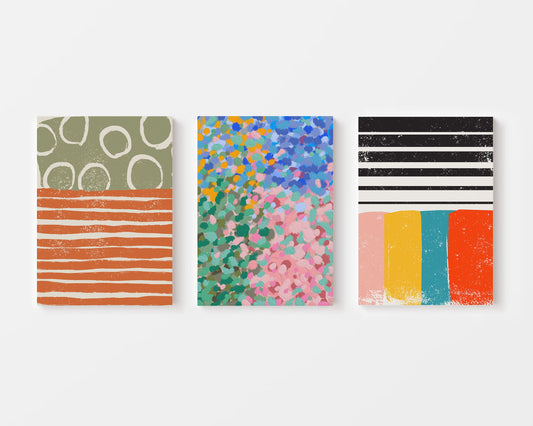 Color Riot – Vibrant Eclectic Abstract Wall Art Set of 3