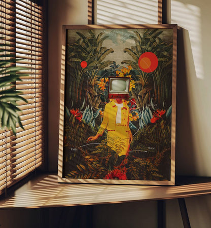 SHE CAME FROM THE WILDERNESS , SURREAL ART PRINTS