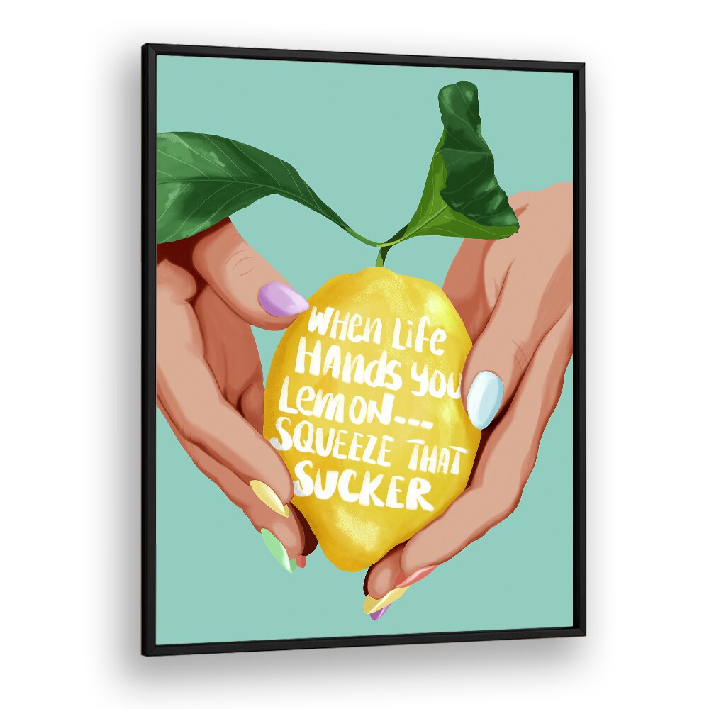 Vibrant SQUEEZE THAT LEMON, KITCHEN POSTERS enhance your kitchen with playful, colorful art for culinary inspiration.