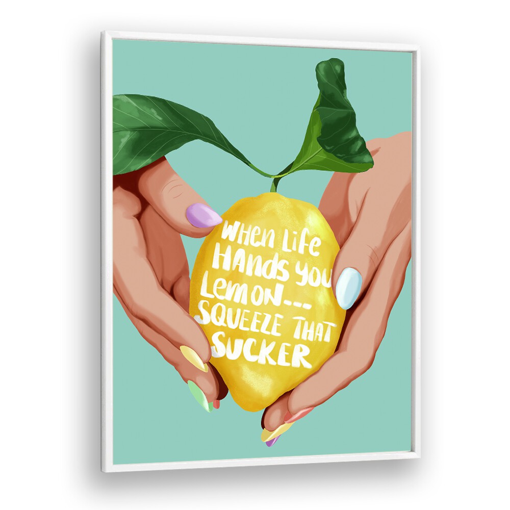 Bright and vibrant SQUEEZE THAT LEMON, KITCHEN POSTERS add a playful touch to your culinary space. Perfect for kitchen decor!