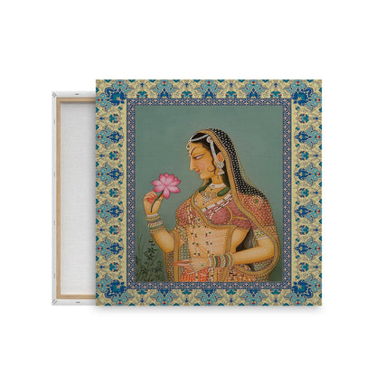 Royal Grace: A Noblewoman Adorned with Lotus in Hand