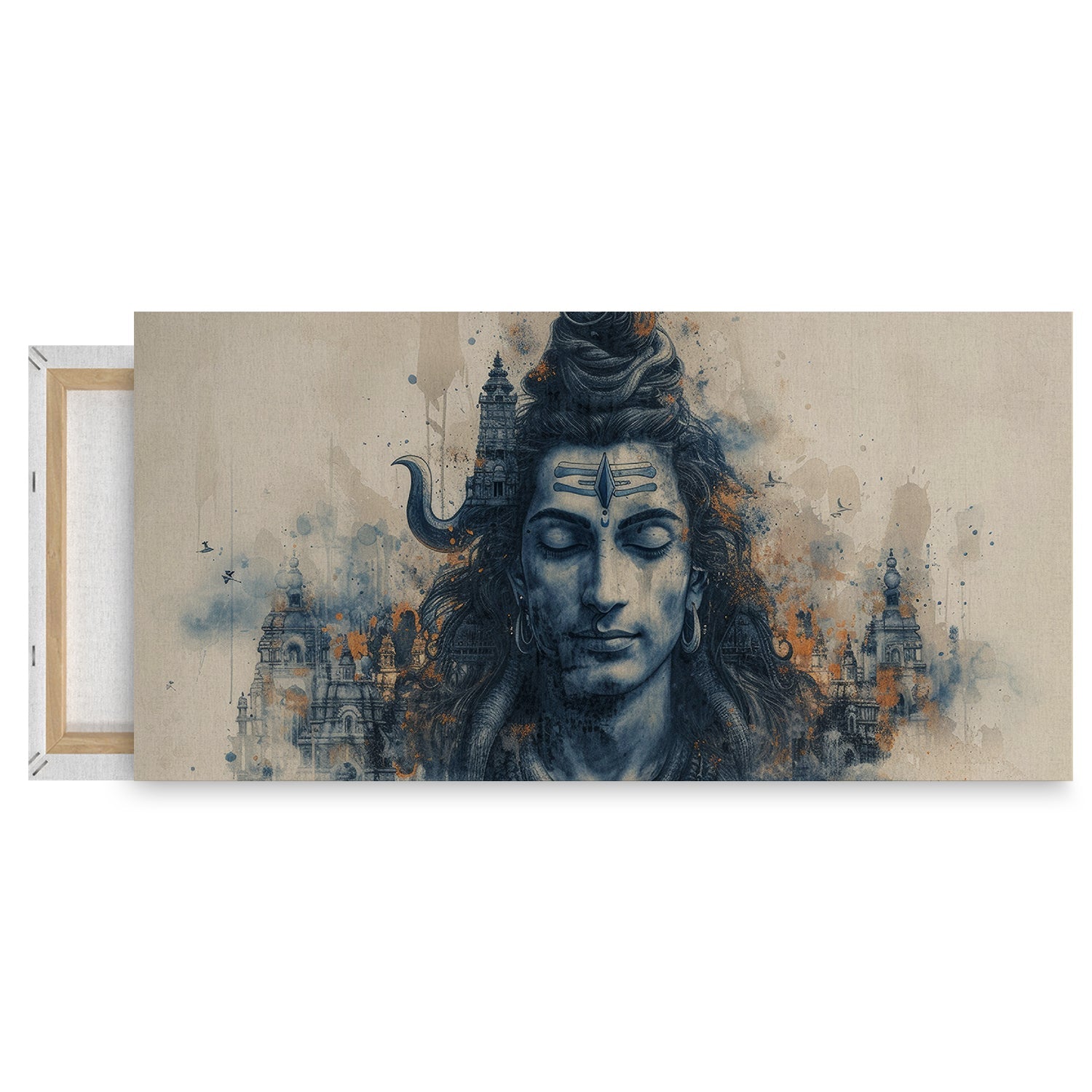 Artistic representation Hindu deity with tears trisula motif Wall Painting for Living Room, Bedroom, Office.