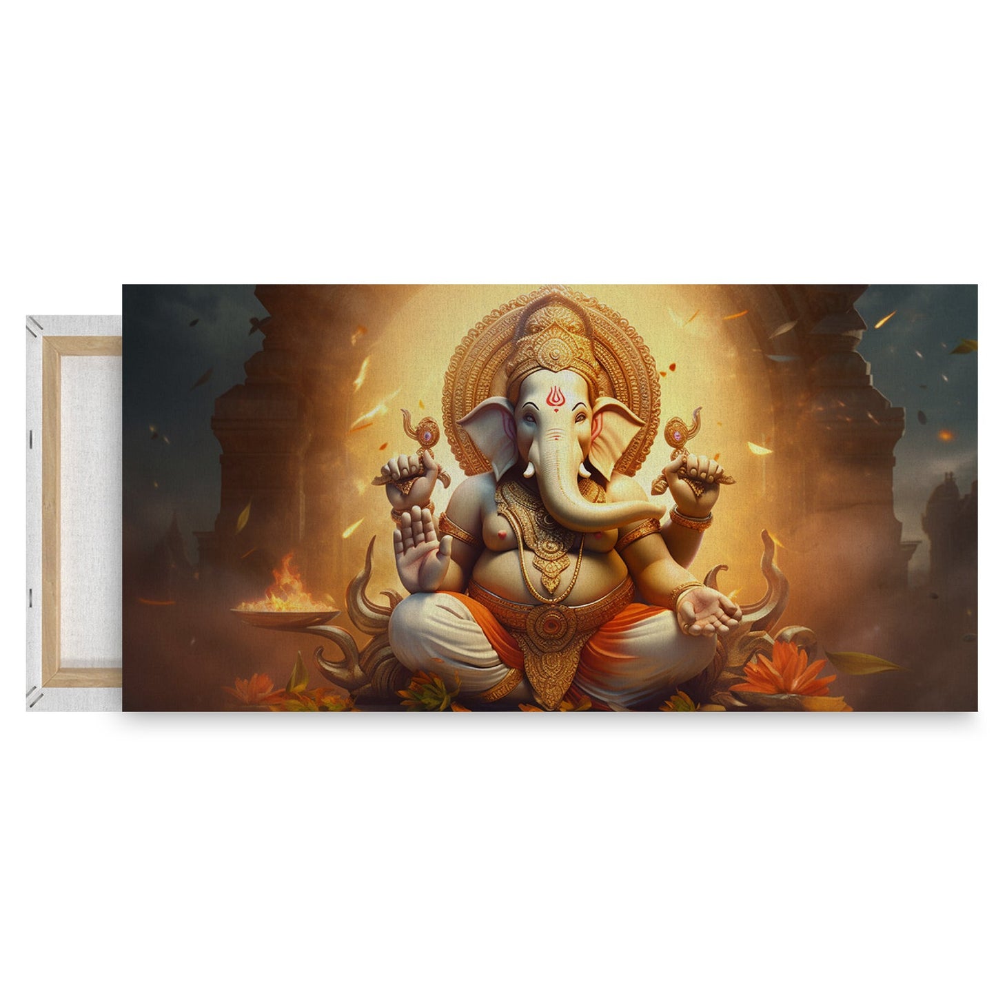 Lord Ganesh Canvas Wall Painting for Living Room, Bedroom, Office.