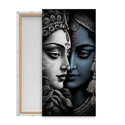 Shree Krishna Radha illustration Canvas Wall Painting for Living Room, Bedroom, Office.