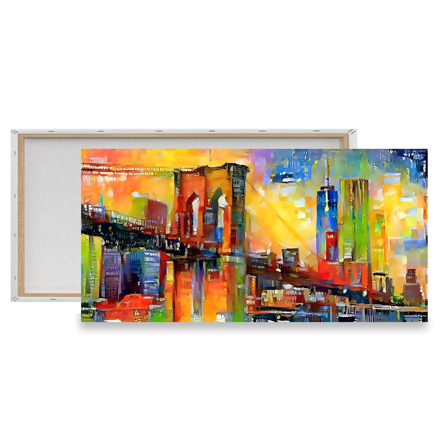 Brooklyn Bridge at Dusk Cityscape Painting