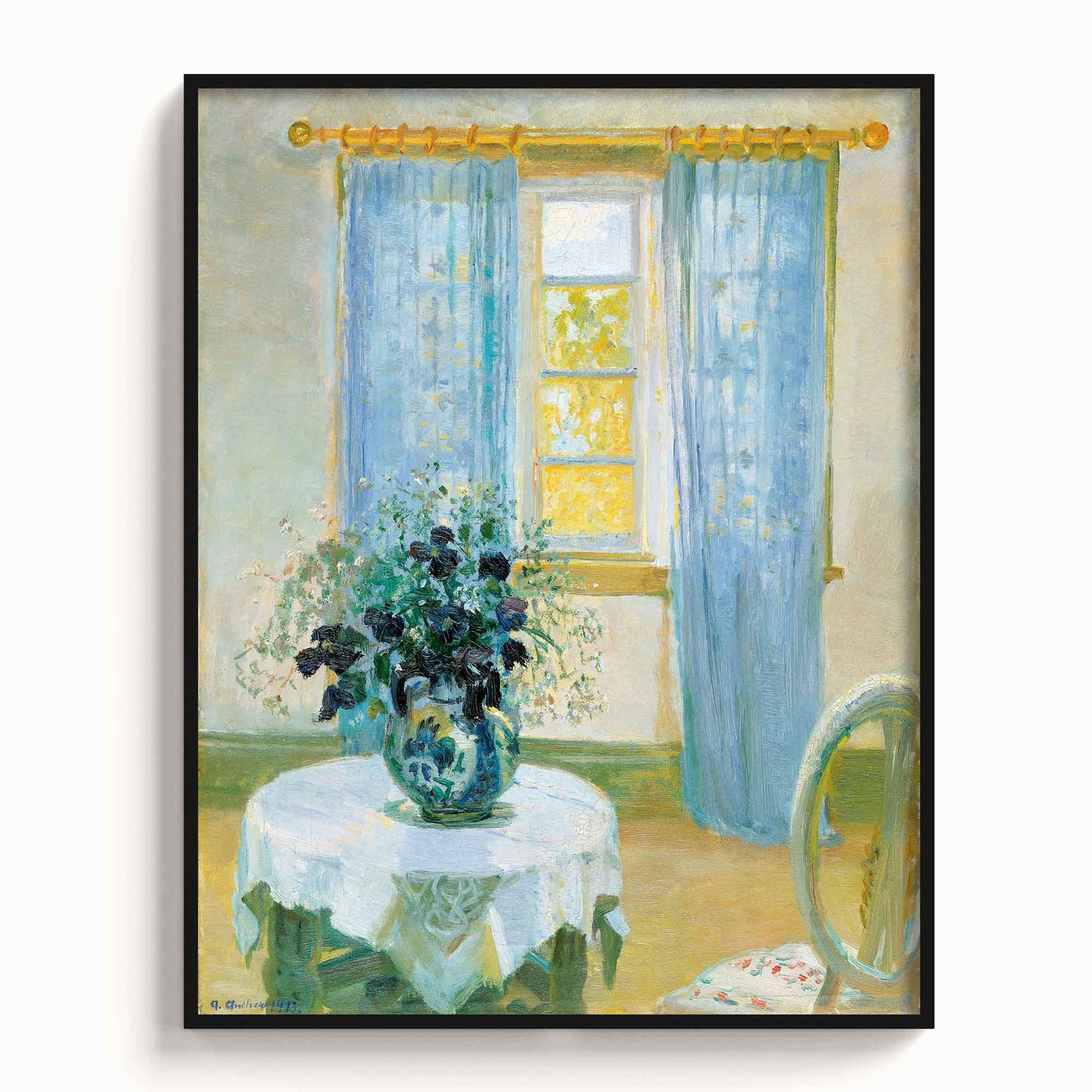 Anna Ancher – Interior with clematis, 1913