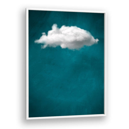 Teal Cloud No I By Aureous Abstract Paintings Abstract Art Prints in White Plain Frame