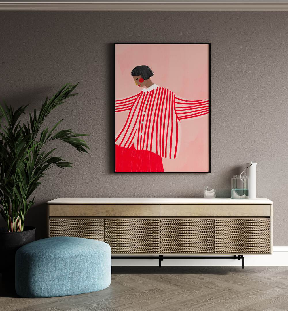 THE WOMAN IN STRIPES , PORTRAITS & FIGURATIVE ILLUSTRATIONS