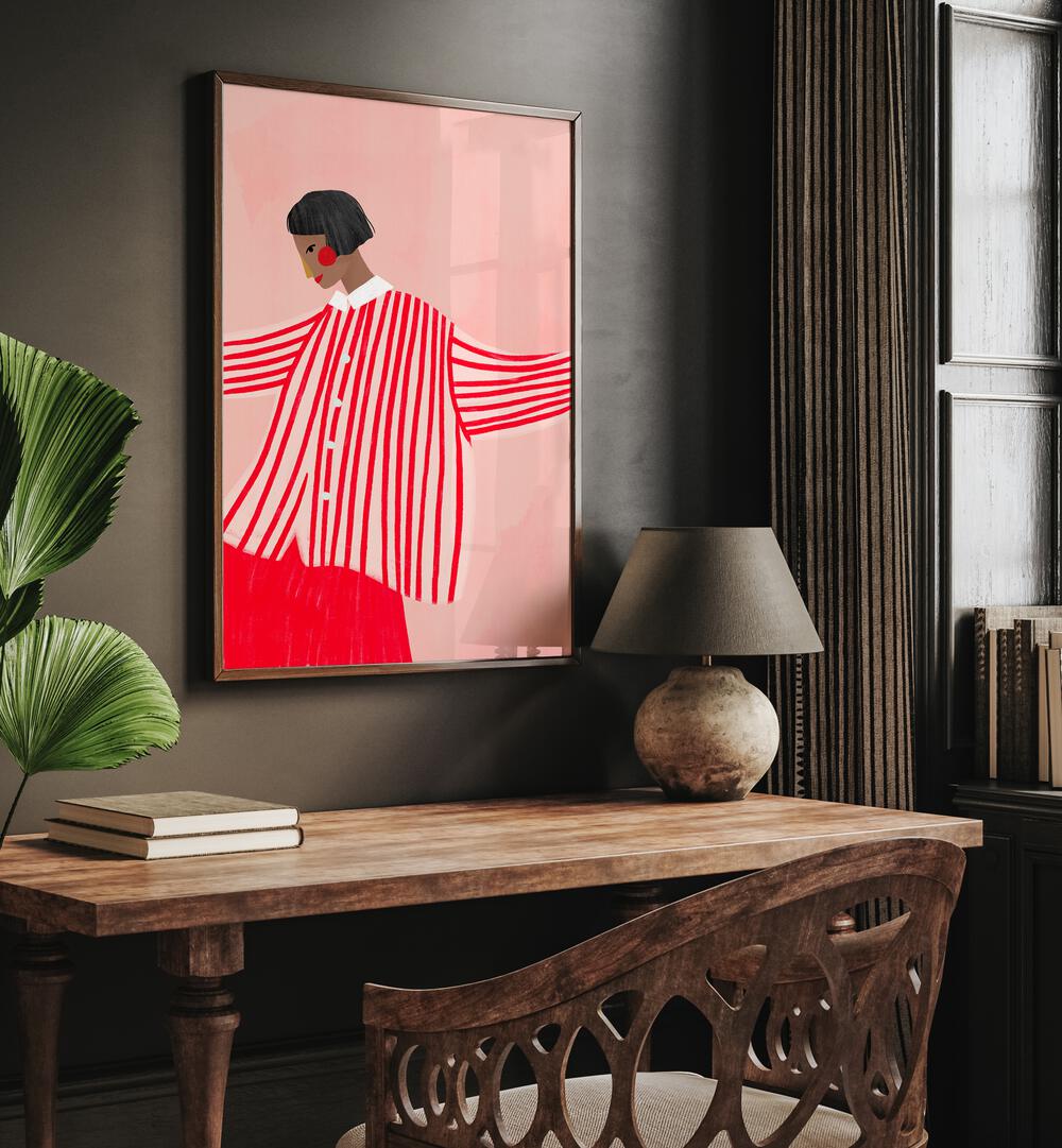 THE WOMAN IN STRIPES , PORTRAITS & FIGURATIVE ILLUSTRATIONS