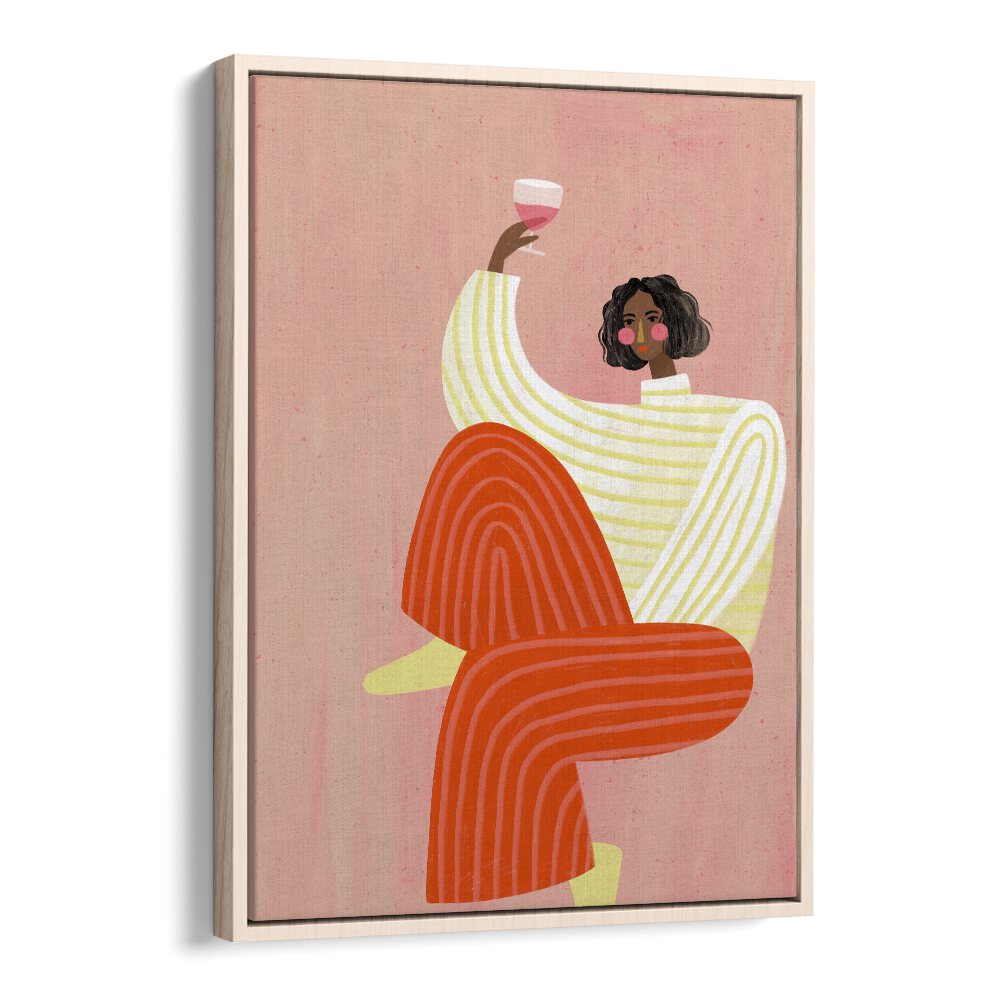 Elegant portrait of a woman with wine, embodying sophistication in Bea Muller's 