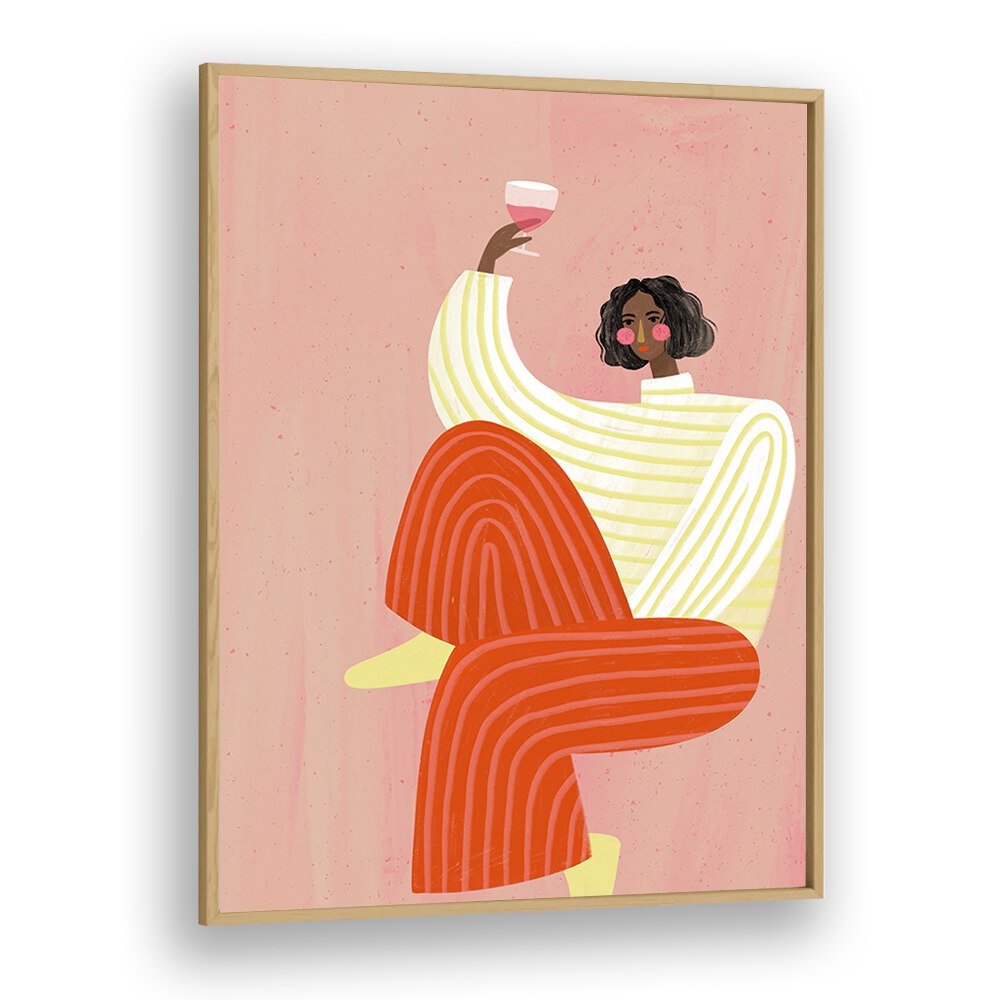 Elegant woman with wine, showcasing artistry in portraits by Bea Muller, perfect for any sophisticated space.