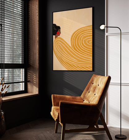 WOMAN WITH YELLOW STRIPES, PORTRAITS & FIGURATIVE ILLUSTRATIONS
