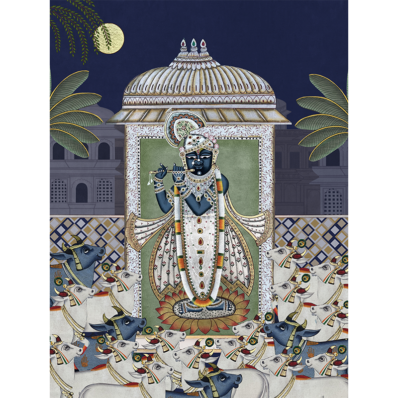 Shrinathji & Cows 1 - Blue