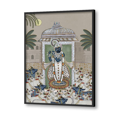 Shrinathji & Cows 2 - Beige