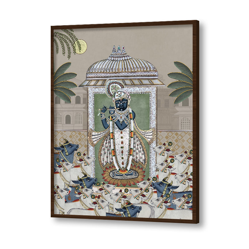Shrinathji & Cows 2 - Beige