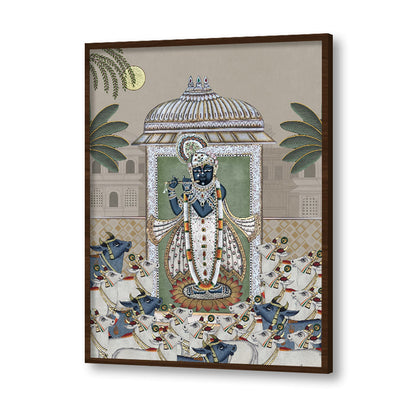 Shrinathji & Cows 2 - Beige