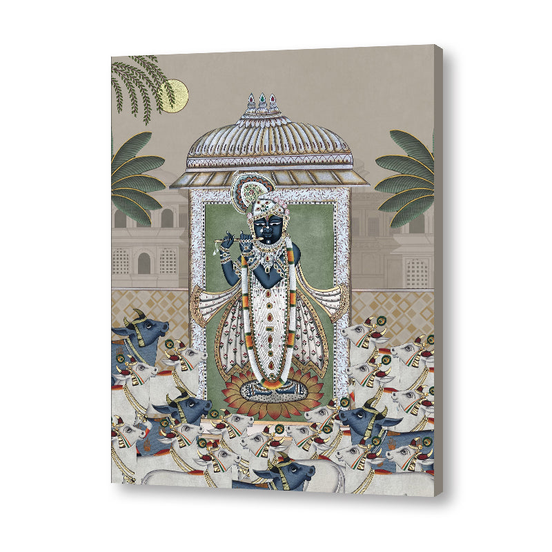 Shrinathji & Cows 2 - Beige