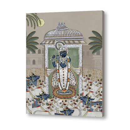 Shrinathji & Cows 2 - Beige