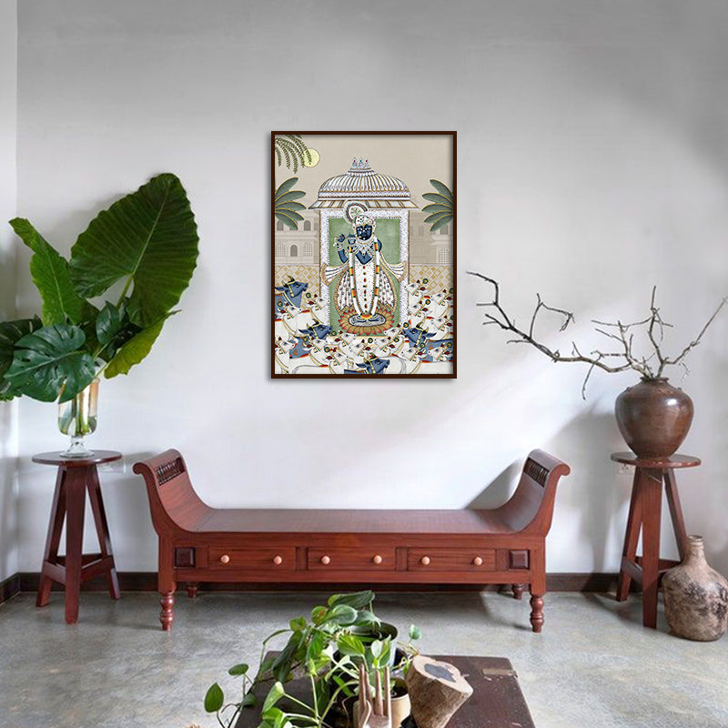 Shrinathji & Cows 2 - Beige