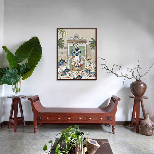 Shrinathji & Cows 2 - Beige