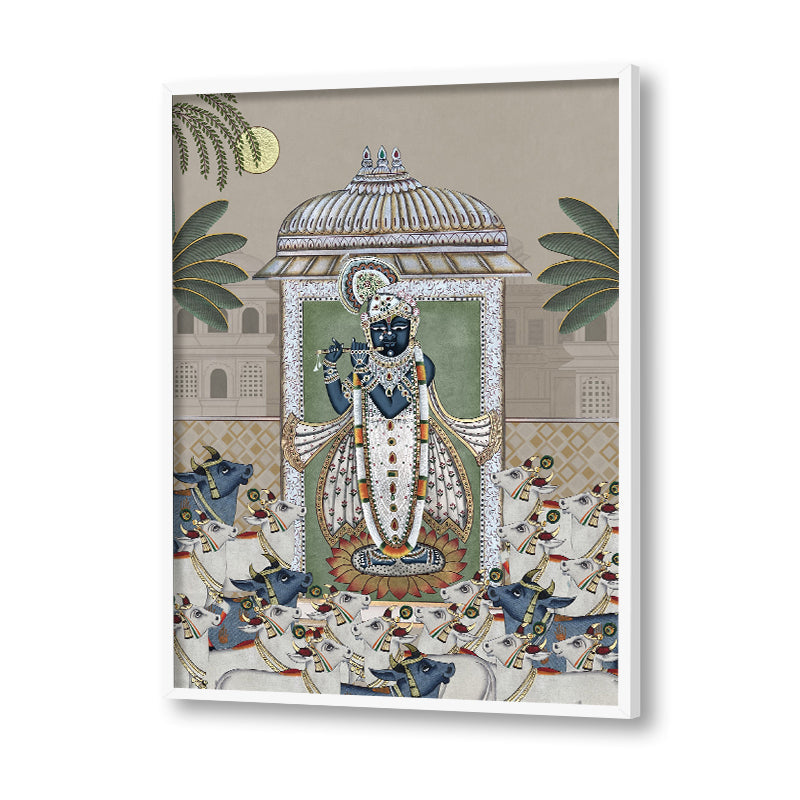 Shrinathji & Cows 2 - Beige