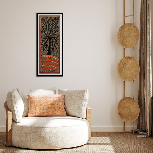 Tree of Life  Madhubani Painting, Framed Art