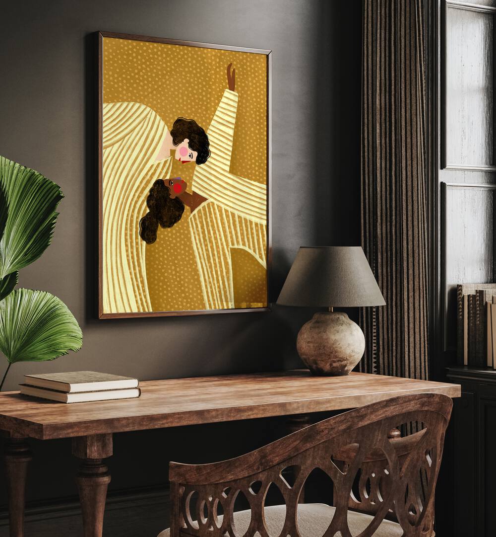 TWO LINE WOMEN , PORTRAITS & FIGURATIVE ILLUSTRATION