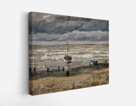 Beach at Scheveningen in Stormy Weather (1882) by Vincent Van Gogh // Wall Art Print