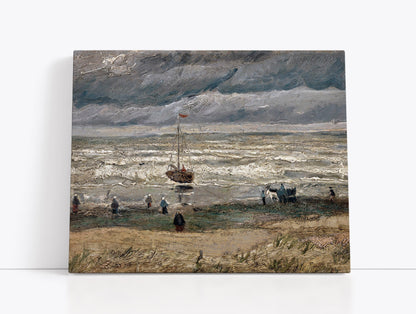 Beach at Scheveningen in Stormy Weather (1882) by Vincent Van Gogh // Wall Art Print