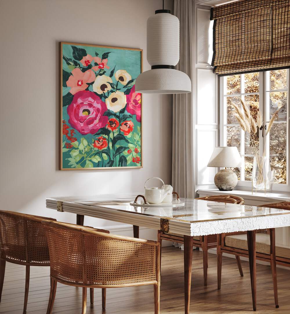 MAGENTA PEONIES , FLORAL FLOWER PAINTINGS