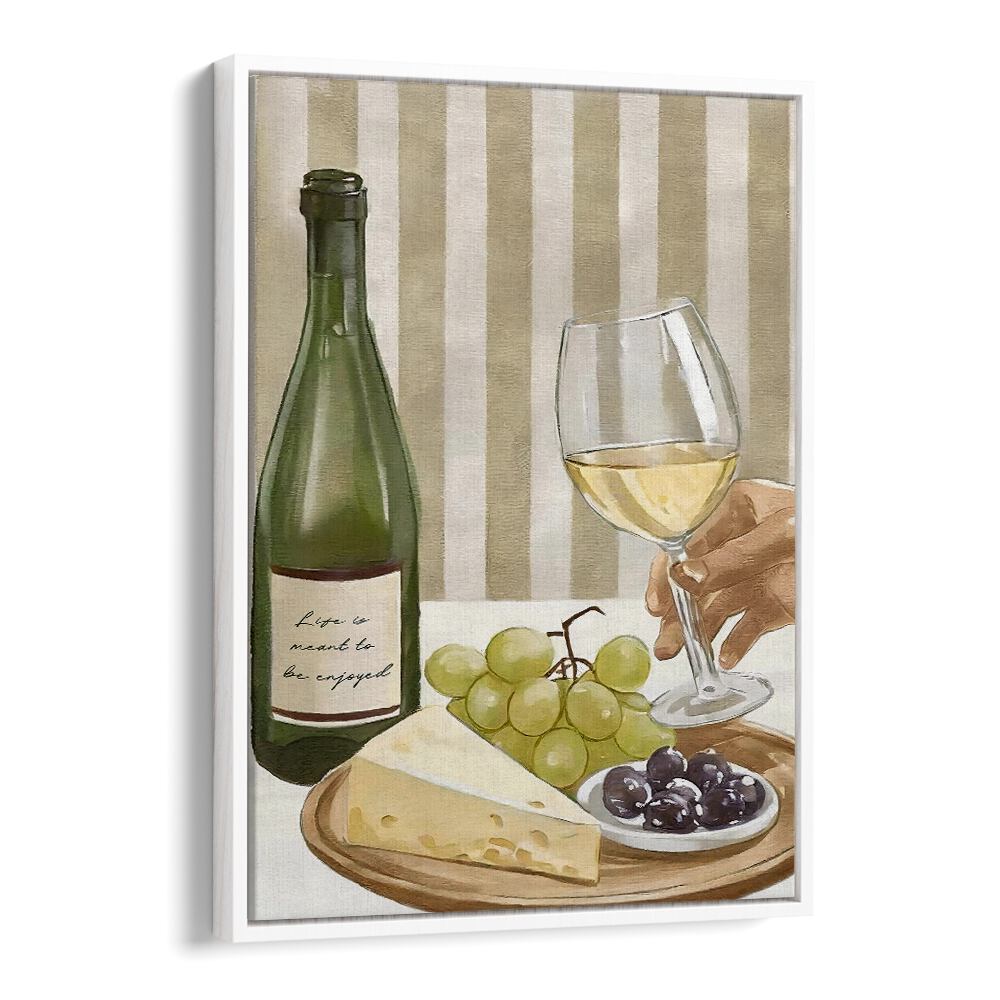 Elegant kitchen poster featuring the phrase "LIFE IS MEANT TO BE ENJOYED," perfect for enhancing your space.