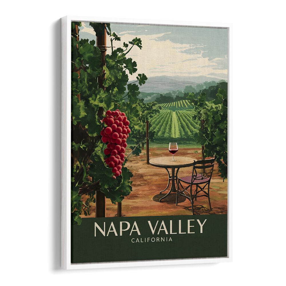 NAPA VALLEY - CALIFORNIA, BAR art print featuring vineyards and a cozy seating area for an inviting atmosphere.