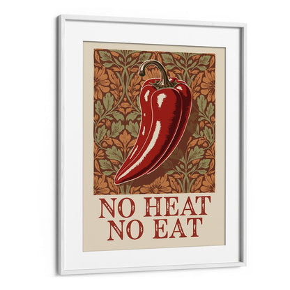 Red chili artwork with floral background, perfect for SPICY ELEGANCE, KITCHEN POSTERS to enhance your culinary space.