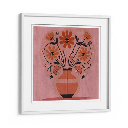 ABSTRACT FLOWERS IN A VAS , FLORAL FLOWER PAINTINGS