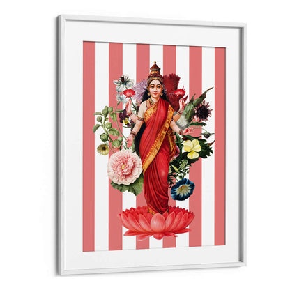 LAKSHMI A FLORAL TRIBUTE , INDIAN ART PAINTINGS