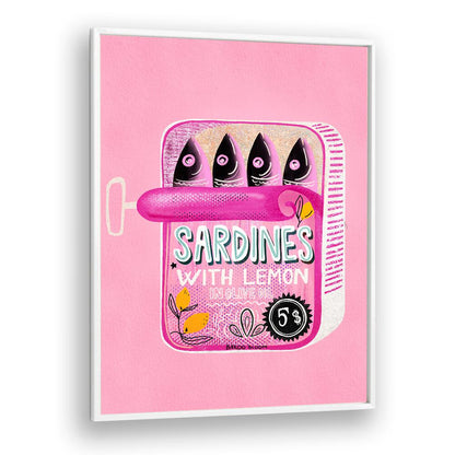 Brighten your kitchen with SARDINES TIN CAN PINK, KITCHEN POSTERS by Baroo Bloom, a unique decor piece.