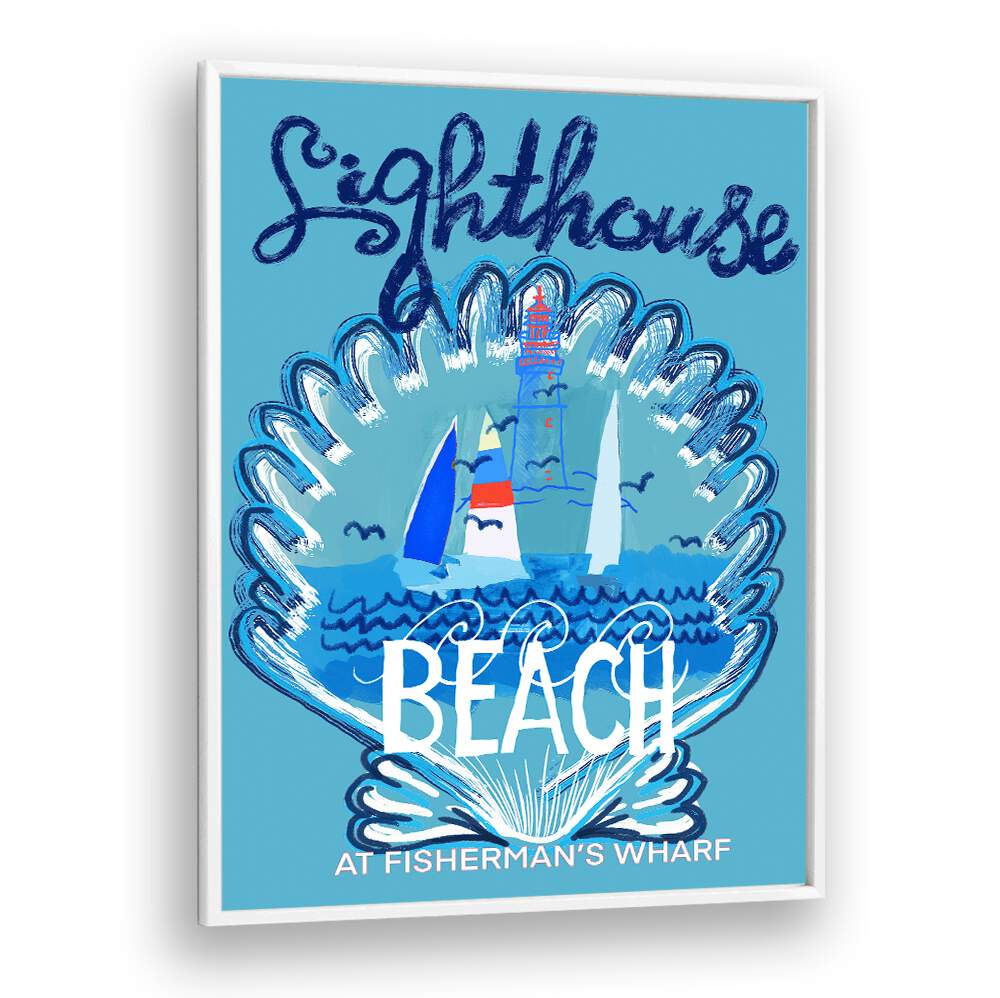 Colorful LIGHTHOUSE II, BEACH PAINTINGS showcasing a vibrant seaside scene, perfect for enhancing coastal decor.