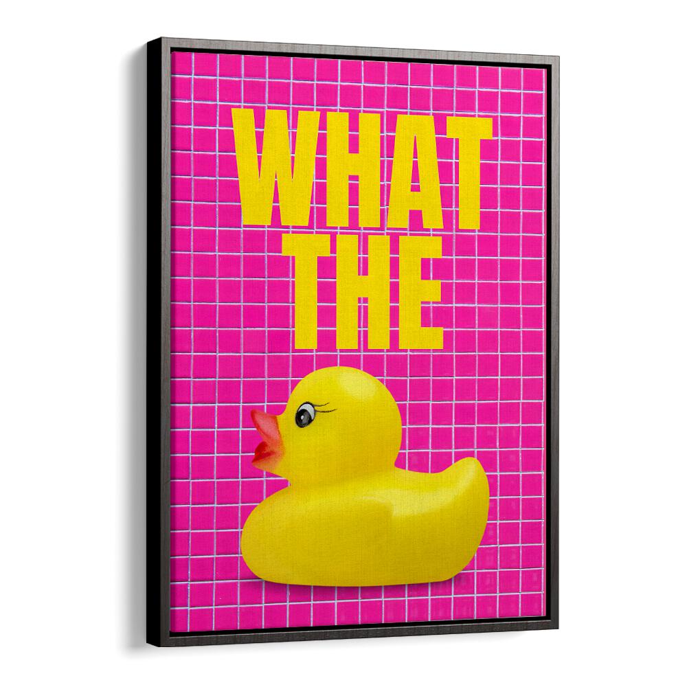 Bright pink poster featuring a rubber duck and the phrase 
