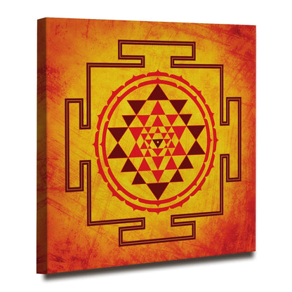Shri Yantra Wall Art Canvas Painting For Home and Office Wall Decoration