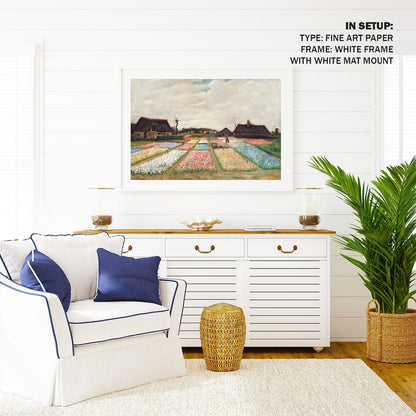 Bulb Fields by Van Gogh, Landscape Painting, Nature Art