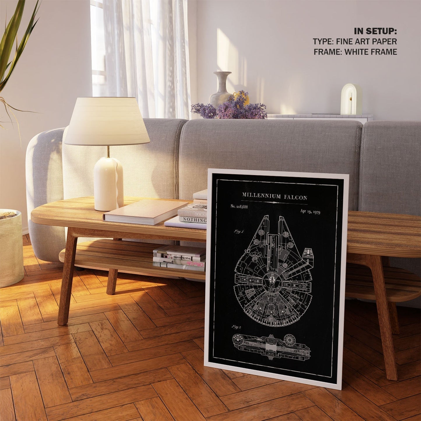 Chalk Millennium Falcon, Blueprint Patent Art